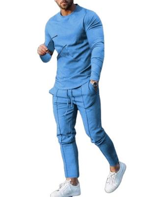 China Stylish urban loose fitting 2023 Cross border Foreign Trade Spring and Autumn New Men's Long sleeved Pants Set 3D Digital Printing Fashion Casual Two Piece for sale