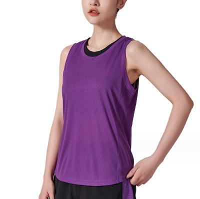 China Ice Silk Elastic Quick Drying Short Sleeves 2023 Customized Large Mesh Breathable Yoga Fitness Cover Yoga Running Fitness Coat Tank Top for sale