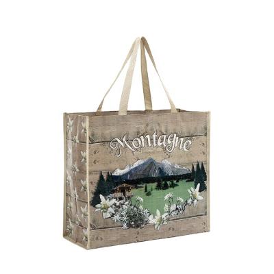 China Factory Custom Logo Eco - Friendly Recycled PP Woven Shopping Bag Universal for sale