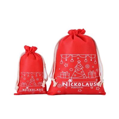 China Wholesale Custom Size Eco-Friendly Promotion Quality Non Woven Drawstring Bag Gift Bag Christmas for sale