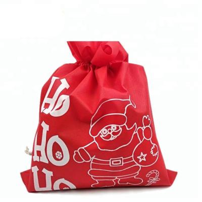 China Custom Logo Christmas Promotional Non Woven Gift Drawstring Bag Eco - Friendly for sale