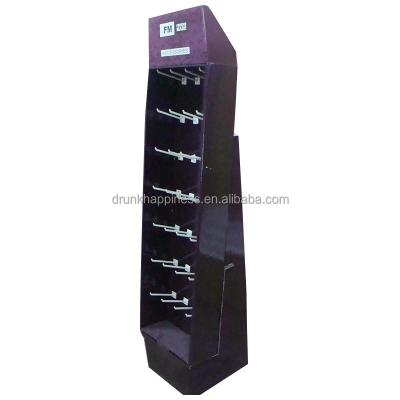 China Professional light duty cardboard display stands for mobile accessories, display racks with hanging hooks for light products for sale