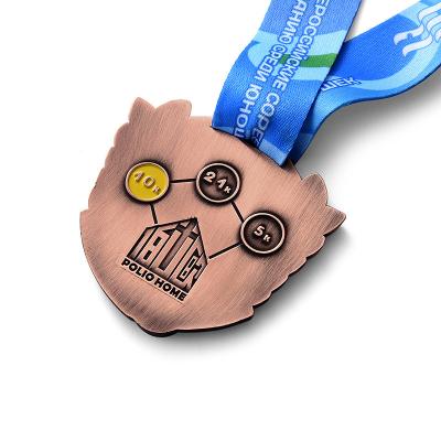 China China Design Your Own Gold 3D Award Blank Zinc Alloy Marathon Running Custom Metal Finisher Sport Medal for sale