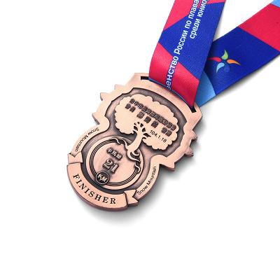 China China Design Your Own Gold 3D Award Blank Zinc Alloy Marathon Running Custom Metal Finisher Sport Medal for sale