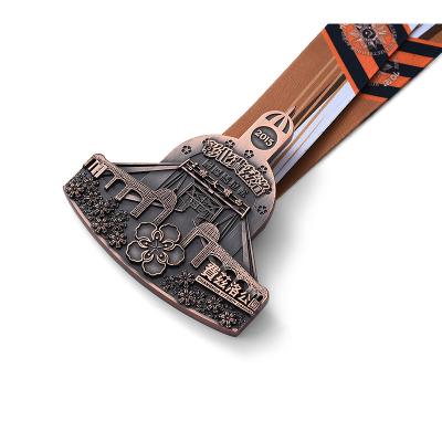 China China Design Your Own Gold 3D Award Blank Zinc Alloy Marathon Running Custom Metal Finisher Sport Medal for sale