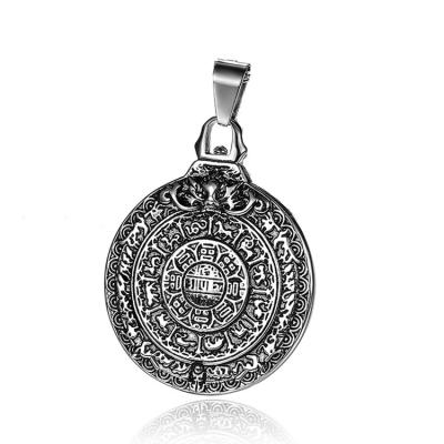 China Fashionable Wholesale Zodiac Pendant Twelve Steel Zodiac Patronus Titanium Necklace Stainless Steel Male Cast Pendant for sale