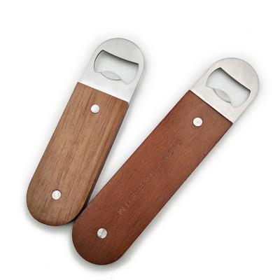 China Home Multifunctional Stainless Steel Accessories Wine Bottle Opener Wooden Corkscrew Customized Metal Bottle Opener for sale