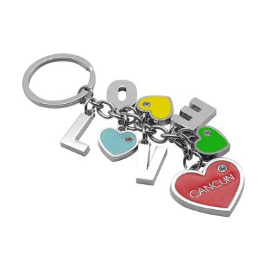 China Custom Key Chain Cute Word Metal China Love Hard Enamel Badge for sale