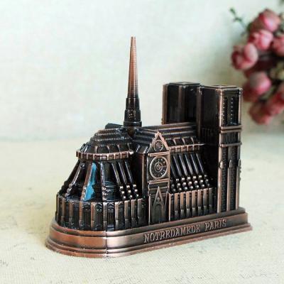 China Creative Home Souvenir Notre Dame Cathedral Metal Model China Hot Selling Craft Gifts Decoration Europe for sale