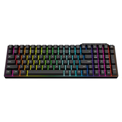 China Popular 100 Keys Custom RGB Backlit Computer Anti-fall Radio Mechanical Gaming Keyboard for Windows Mac Desktop Games Keyboard for sale