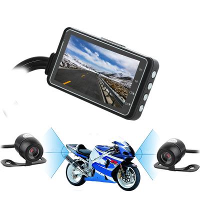 China 3inch sports motorcycle dash cam 2 channel motorcycle dvr camera dv 720p dual lens parking G-sensor waterproof mode for sale