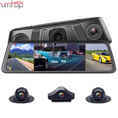 China 2020 Zimtop Waterproof 10 inch Factory 4ch 4G Chinese Rearview Position 360 degree car dvr dashcam gprs car game app control for sale