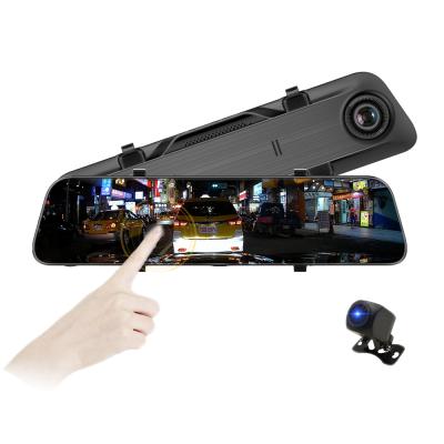 China Zimtop 12inch Streaming Black Box H19 12inch Car Rear View Mirror 1080P Dual Dash Camera Media Dash Camera Streaming Camera for sale