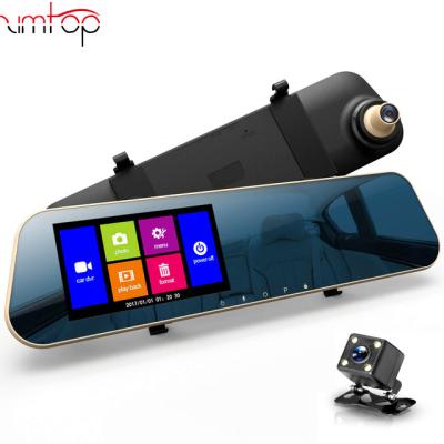 China 2 Camera Loop Recording 4.3 Inch Rearview Mirror Car DVR Zimtop Carcam HD 1080p 720p Full HD Vehicle Black Box Dual Cameras for sale