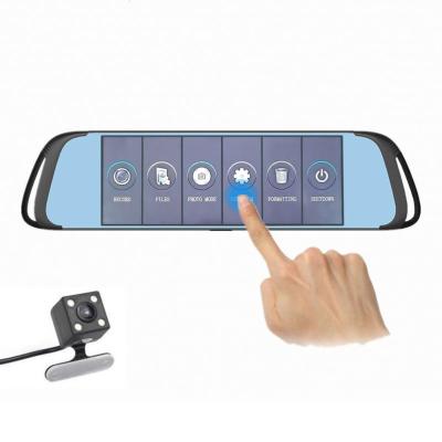 China Camera For Car Zimtop Touch Screen Dvr Video Rearview Mirror 170 Degree Dual Car Camera Dash Cam Automotive for sale