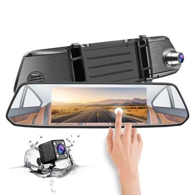 China 2018 Hot Selling FULL HD Mirror Dash Cam Car DVR Rear View Mirror Two Camera H17touch 2 Camera 1080P Dual Screen for sale