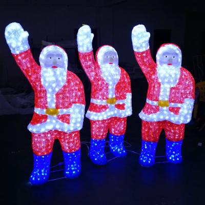 China Outdoor Strong Decoration Santa Claus Led Sculpture Shopping Mall Decoration Plaza Theme Park Lighting Big Christmas Led Modeling Lights for sale