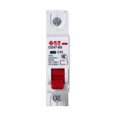 China Kailan Zhejiang DZ47-63 branded famous 3P overvoltage and undervoltage protection single phase circuit breaker miniature air din circuit breaker for sale