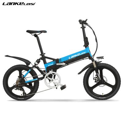 China LANKELEISI Luxury G550 Ebike 20 inch electric folding bike 48v 14.5ah p\nason'c 500w lithium battery electric bicycle for sale