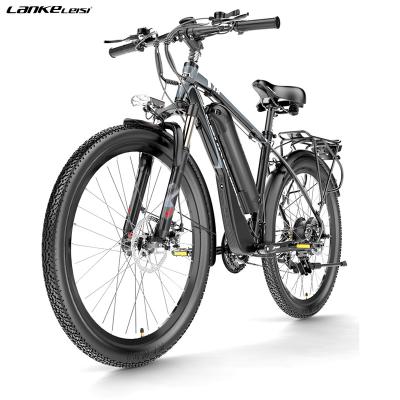 China LANKELEISI T8 500W alloy electric bicycle 48v 13ah aluminum lithium battery 26 inch electric mountain bike for sale