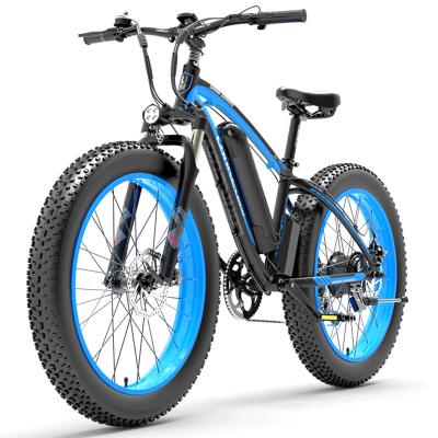 China LANKELEISI Luxury XF4000 26 Inch Fat Tire Mountain Bike 48v 15ah Lithium Battery Electric Bicycle 1000W for sale