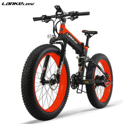 China Aluminum alloy T750PLUS 26 inch 4.0 fat tire bicycle folding electric bicycle 1000w e bike 48v 14.5ah lithium battery, level 5 electric moped for sale