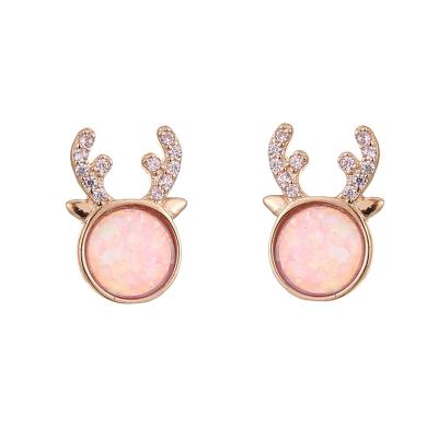 China Cute Romantic Japan Deer Shape And South Korea Small Stud Earrings 925 Sterling Silver Aobao Stud Earrings Wholesale for sale