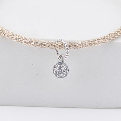 China Hot Sale Luxury Fashion 925 Sterling Silver Small Ornaments Ball Charm For Bracelet Making Jewelry for sale