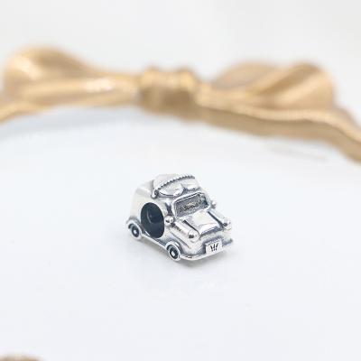 China Cute High Quality Cartoon Style Sterling Silver 925 DIY Electrico Car Charm For Charm Bracelet Making for sale