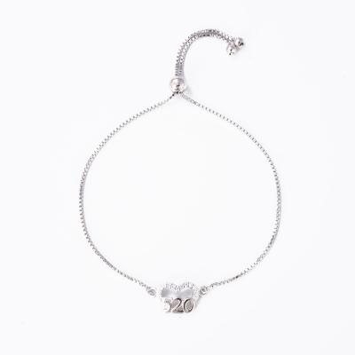 China Hot Selling 925 Sterling Silver Digit 520 FASHIONABLE Adjustable Box New Arrival Chain Bracelet For Women for sale