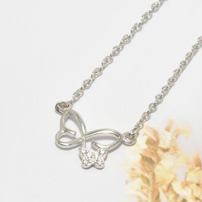 China FASHIONABLE Wholesale Fashion Women's Jewelry 925 High Quality Jewelry CZ Sterling Silver Butterfly Pendant Women's Zirconia Necklace for sale