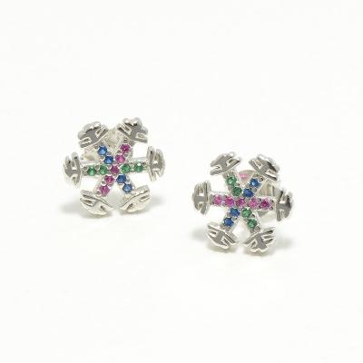 China Fine Jewelry TRENDY Christmas Gift 925 Sterling Silver Snowflake Stud Earrings for Women Trendy Studs for sale