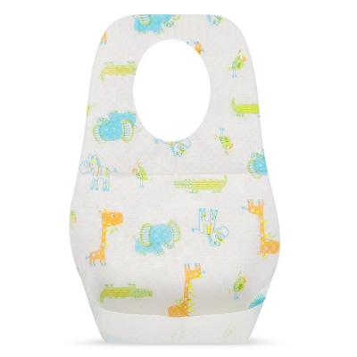 China Customized Printed High Quality China Factory OEM Price PE Film Antibacterial Baby Bibs Cheap Nonwoven Disposable Super Absorption Waterproof for sale