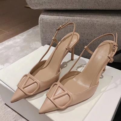 China Anti-Smell 2022 Famous Brands Heels Pumps Wholesale European High Quality Style Loads Dress High Heels Luxury Shoes Women Heeled Sandals for sale