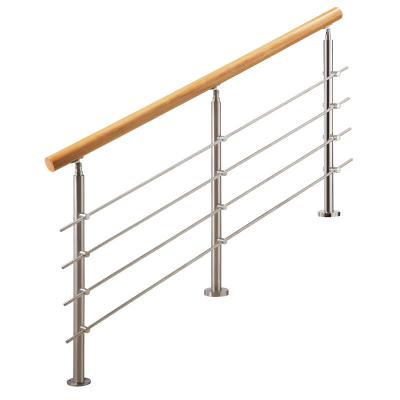 China Anti Corrosion Wooden Metal Railing Modern Stainless Steel Channel Glass Railing For Hospital for sale