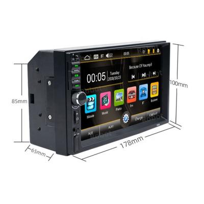 China AUX player. HD mp5 Stereo Multimedia Dual 7Inch 2DIN 1024*600 FM USB BT Mirror Link Car Radio Universal for sale