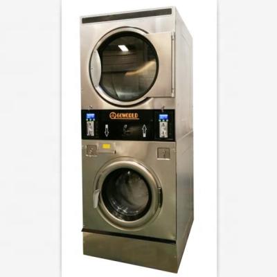 China Laundry Shop 25kg+25kg Gas Heating Laundry Equipment-Combined Washer And Dryer Machine for sale