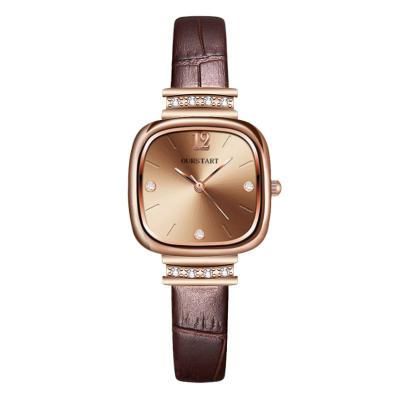 China Small Face Gold Dial Luxury Waterproof Buckle Belt Buckle Women Ladies Ladies Watches Square Wristwatches For Girls for sale