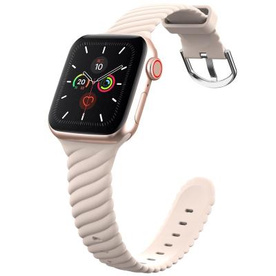 China Newest Silicone Adjustable Woven Watch Band For Apple Watch 44mm 40mm 38mm Silicone Straps For Apple Watch for sale