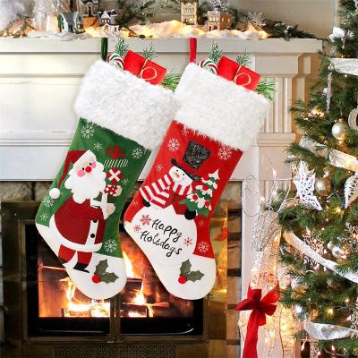 China Cute Fun Christmas Candy Gift Bag Christmas Stocking Santa Snowman Elk Stocking Large Gift Bag Christmas Decoration Plush Toy Gift for sale