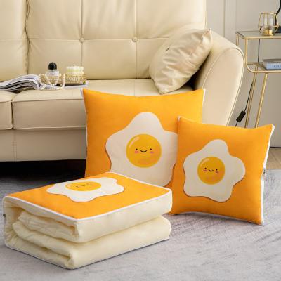 China Customized Soft Multifunctional Folded Pattern High Quality Cushion Cartoon Pillow Cover Two-in-One Folding Comforter for sale