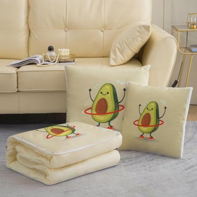 China Customized Soft Multifunctional Folded Cartoon Pattern Cushion Pillow Cover Two-in-One Folding Comforter Available For Four Seasons for sale