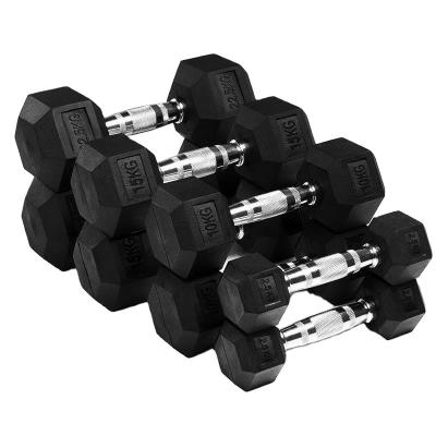 China Durable Custom Logo Rubber Coating Dumbbell Hand Weight Strength Training Life Fitness Black Wholesale Dumbbells for sale