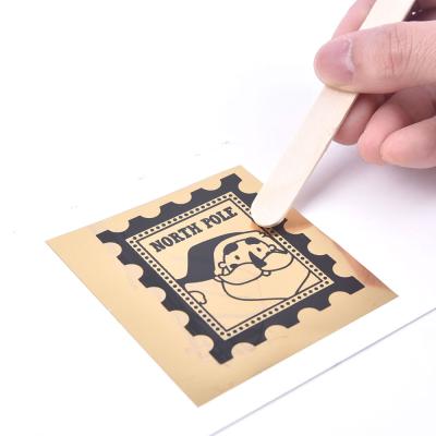 China GF Safe Custom Design Waterproof Diy Gold Foil Scratch Decoration Transfer Transfer Rub On Sticker for sale