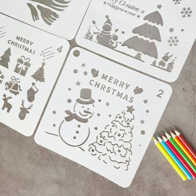 China New Christmas Eco-Friendly PET GF Design Plastic Custom Laser Cutting Drawing Stencils For Wall Painting for sale