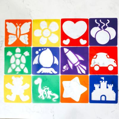 China GF New Arrivals Reusable Daily Stencil Drawing Kids Paint pp Art Drawing Plastic Stencil Set for sale