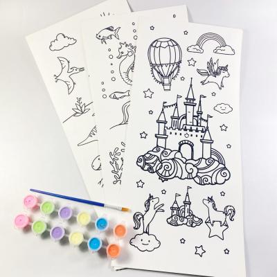 China Educational DIY Coloring Posters GF Fun DIY Activity Custom Printing Scrambled Velvet Posters Kids Paper Coloring Book for sale