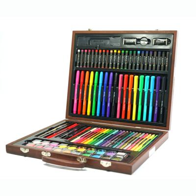 China GF Hot Sale 96 Pcs Creative Portable Coloring Drawing Wooden Art Set 36.5*30.5*4.8cm Painting Art Stationery Children Cases Artist for sale