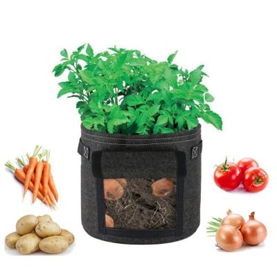 China Hot Selling Planting Customized Handle 5 7 10 Gallon Garden Potato Vegetable Woven Non Plant Grow Bags for sale