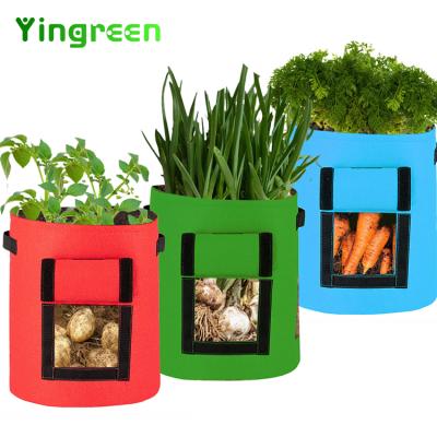 China Planting Durable Customized Garden Handle 5 Potted Plant 7 10 Gallon Potato Non Woven Planter Planter Grow Bags for sale